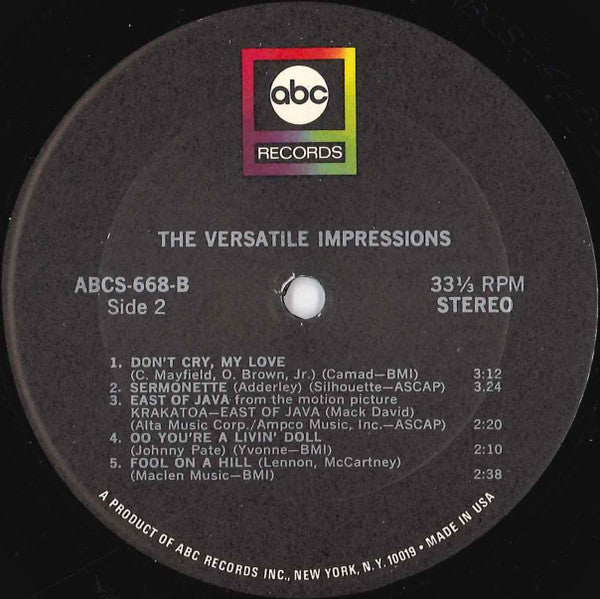 The Impressions : The Versatile Impressions (LP, Album)