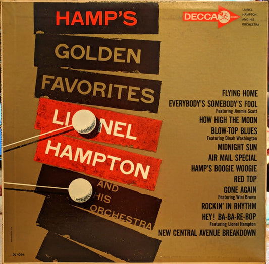 Lionel Hampton And His Orchestra : Hamp's Golden Favorites (LP, Album, Comp, Mono, Glo)