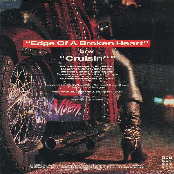 Vixen (2) : Edge Of A Broken Heart (7", Single, Ltd, Pos)