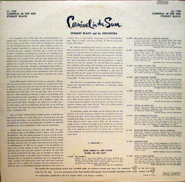 Stanley Black And His Orchestra* : Carnival In The Sun (LP, Album)
