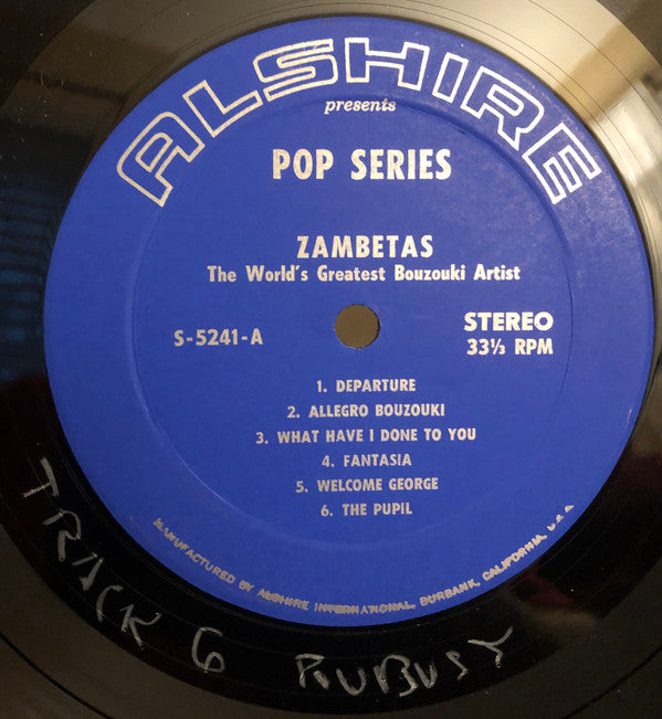 Γιώργος Ζαμπέτας : Zambetas, The World's Greatest Bouzouki Artist (LP, Album, Pas)