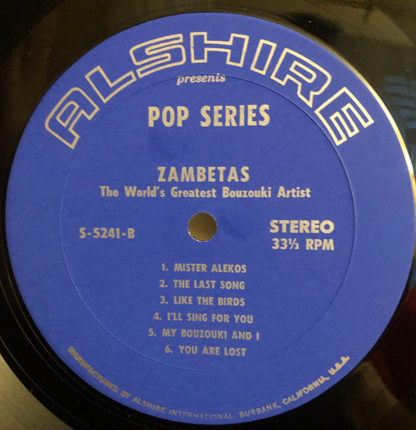 Γιώργος Ζαμπέτας : Zambetas, The World's Greatest Bouzouki Artist (LP, Album, Pas)