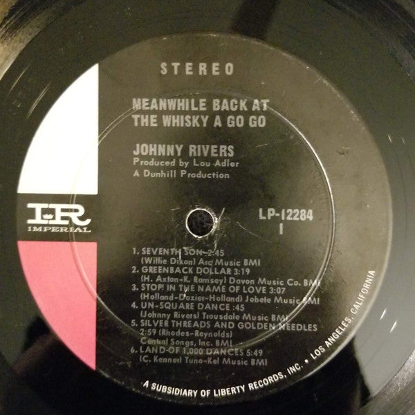 Johnny Rivers : Meanwhile Back At The Whisky À Go Go (LP, Album)