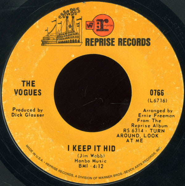 The Vogues : My Special Angel / I Keep It Hid (7", Single, Styrene, Ter)