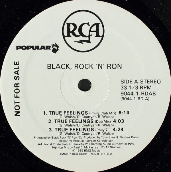 Black Rock & Ron : True Feelings (12", Promo)