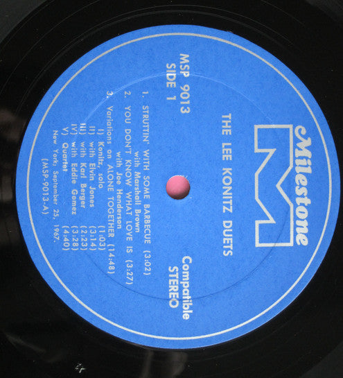 Lee Konitz : The Lee Konitz Duets (LP, Album, Gat)