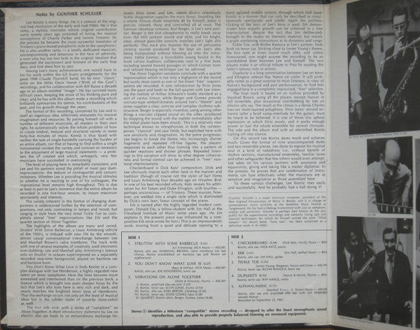 Lee Konitz : The Lee Konitz Duets (LP, Album, Gat)