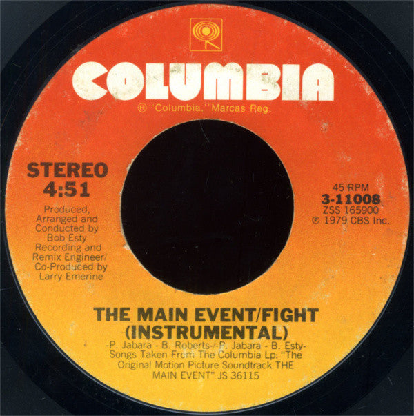 Barbra Streisand : The Main Event / Fight (7", Single, Styrene, Ter)