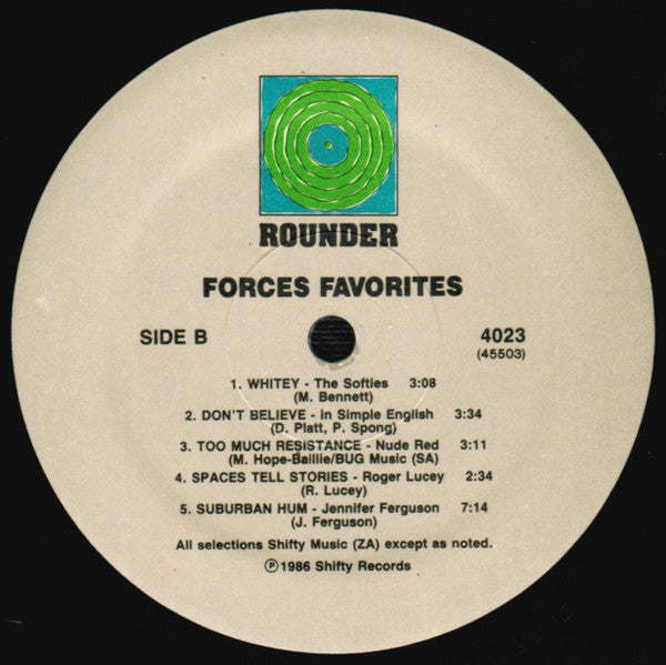Various : Forces Favourites - Eleven Songs By South Africans Supporting The End Conscription Campaign (LP, Comp)