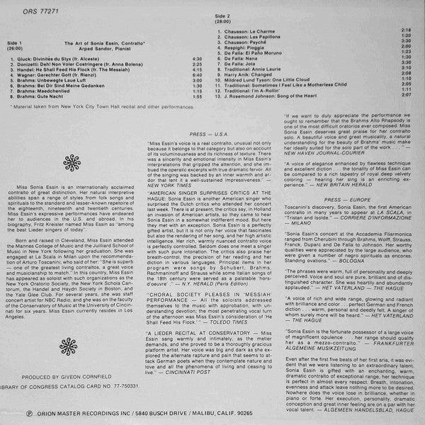 Sonia Essin : The Art of Sonia Essin (LP)