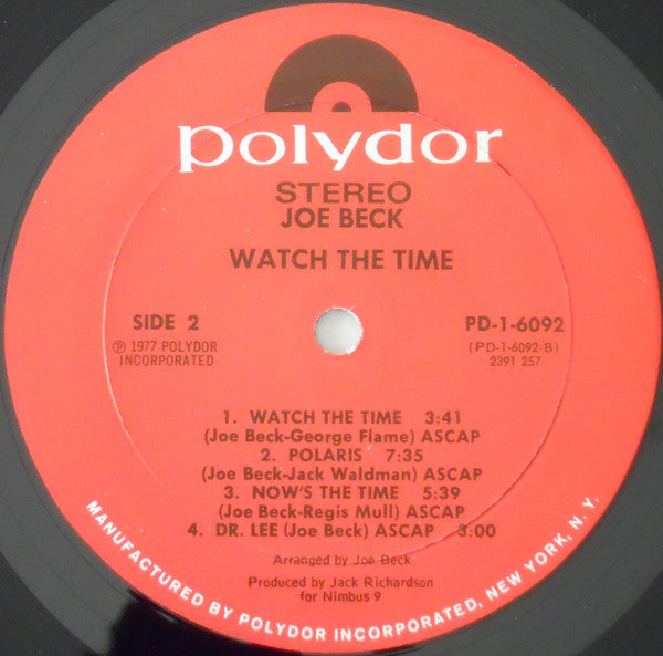 Joe Beck : Watch The Time (LP, Album, Mon)