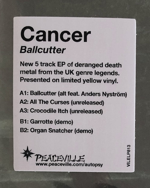 Cancer (3) : Ballcutter (12", EP, Ltd, Yel)