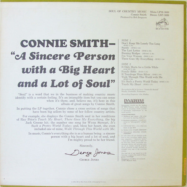 Connie Smith : Soul Of Country Music (LP, Album, Ind)