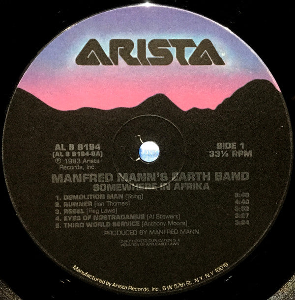 Manfred Mann's Earth Band : Somewhere In Afrika (LP, Album, Ind)