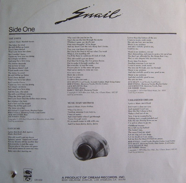 Snail (4) : Snail (LP, Album)