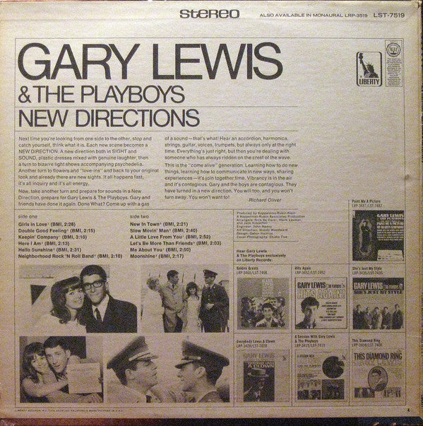 Gary Lewis & The Playboys : New Directions (LP, Album, Ind)