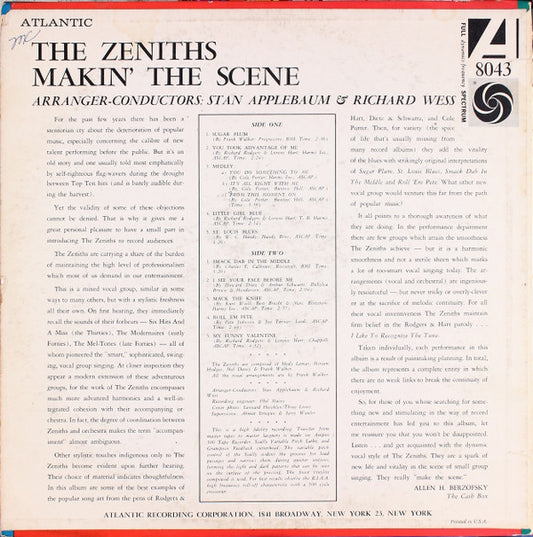 The Zeniths : Makin' The Scene (LP, Album, Mono, Promo)