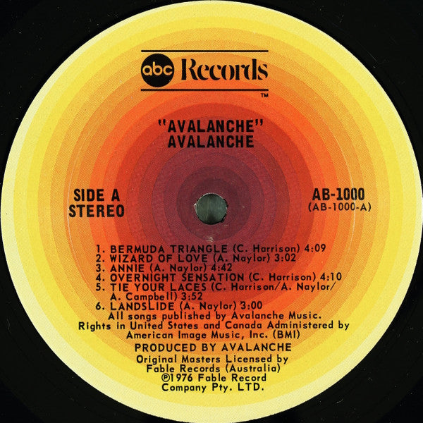 Avalanche (12) : Avalanche (LP, Album, Gat)