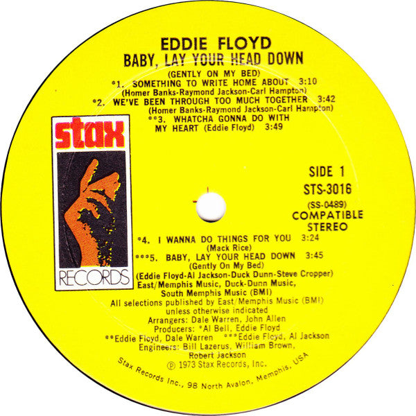 Eddie Floyd : Baby Lay Your Head Down (Gently On My Bed) (LP, Album, Mon)