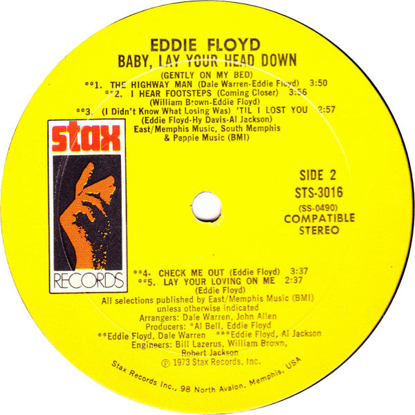 Eddie Floyd : Baby Lay Your Head Down (Gently On My Bed) (LP, Album, Mon)