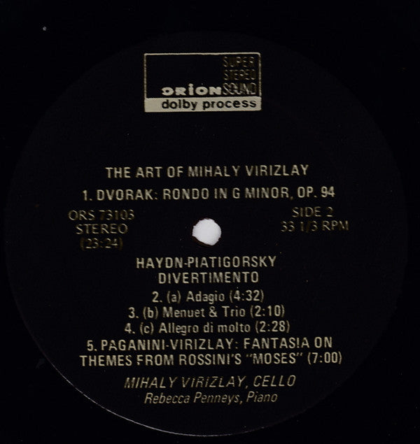 Mihaly Virizlay : The Art Of Mihaly Virizlay (LP, Album)