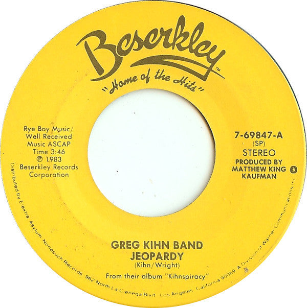 Greg Kihn Band : Jeopardy (7", Single, SP )