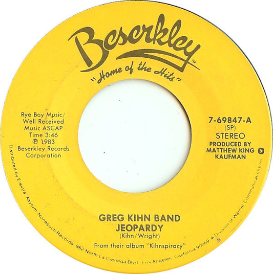 Greg Kihn Band : Jeopardy (7", Single, SP )
