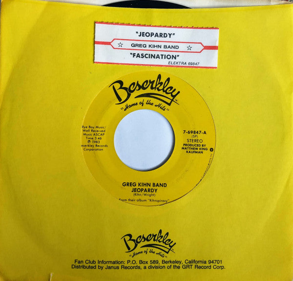 Greg Kihn Band : Jeopardy (7", Single, SP )