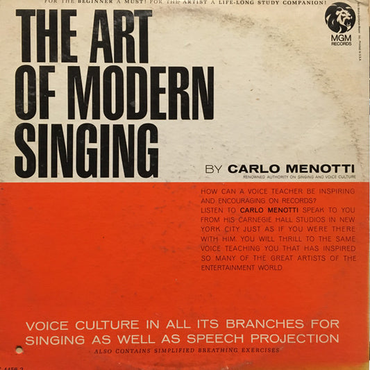 Carlo Menotti : The Art Of Modern Singing (2xLP, Gat)