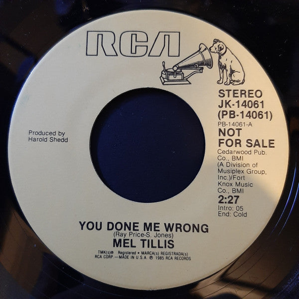 Mel Tillis : You Done Me Wrong (7", Promo)