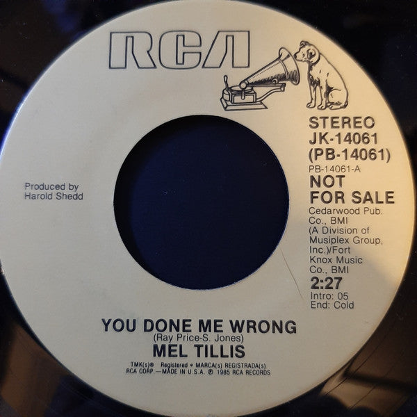 Mel Tillis : You Done Me Wrong (7", Promo)