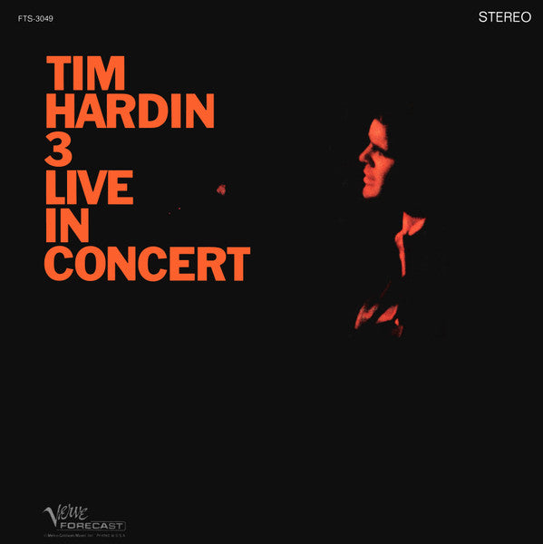 Tim Hardin : Tim Hardin 3 Live In Concert (LP, Album, MGM)