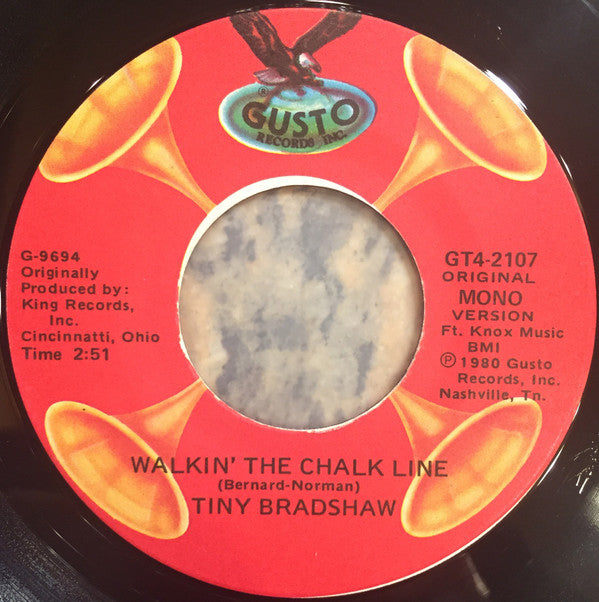 Tiny Bradshaw : Walkin' The Chalk Line / The Train Kept A-Rollin' (7", Single, Mono, RE)