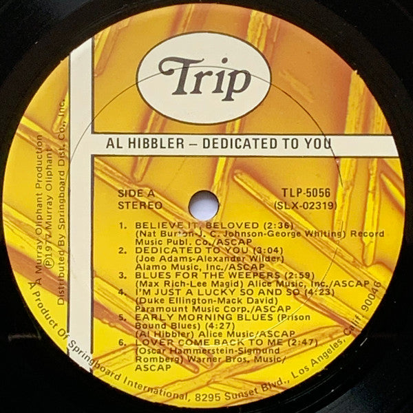 Al Hibbler : Dedicated To You (LP, RE)