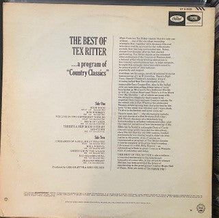 Tex Ritter : The Best Of Tex Ritter (LP, Comp, Club, RE, Duo)