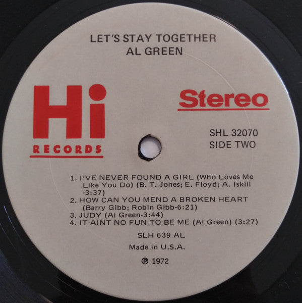 Al Green : Let's Stay Together (G+) – Square Cat Vinyl