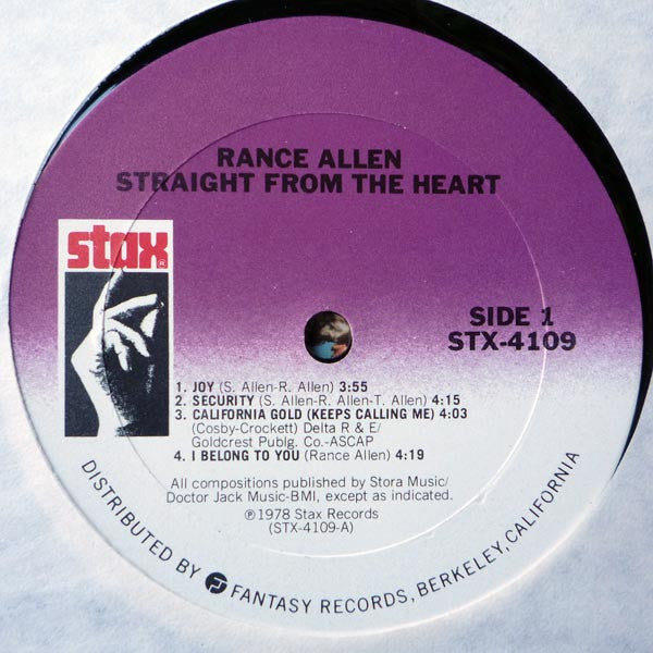 Rance Allen : Straight From The Heart (LP, Album)
