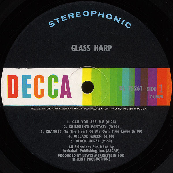 Glass Harp : Glass Harp (LP, Album)