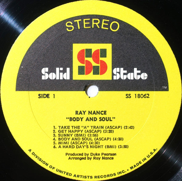 Ray Nance : Body And Soul (LP, Album, Gat)