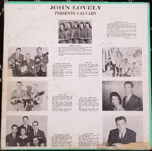 Various : John Lovely Presents Calvary (LP, Album)