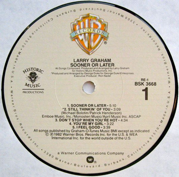 Larry Graham : Sooner Or Later (LP, Album)