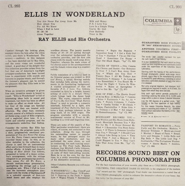 Ray Ellis And His Orchestra : Ellis In Wonderland (LP, Album)