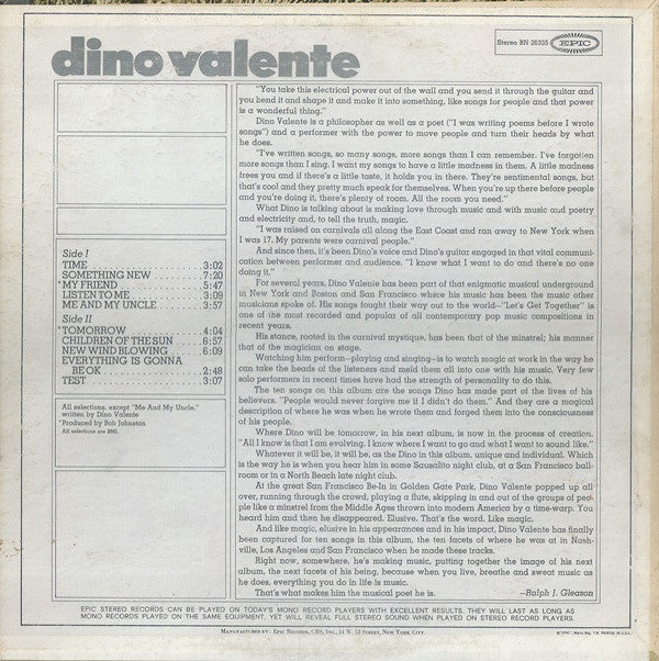 Dino Valenti : Dino Valente (LP, Album)