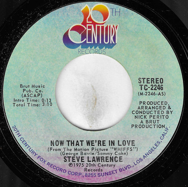 Steve Lawrence (2) : Now That We're In Love / I Just Need Your Lovin' (7", Styrene, Pit)