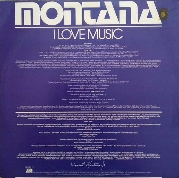 Montana : I Love Music (LP, Album, Pre)