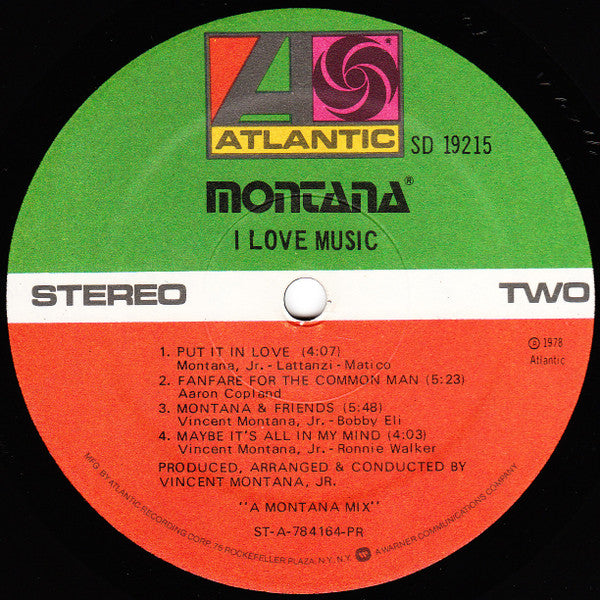 Montana : I Love Music (LP, Album, Pre)