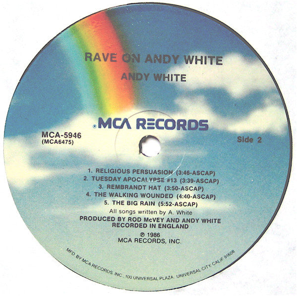 Andy White (4) : Rave On Andy White (LP, Album)
