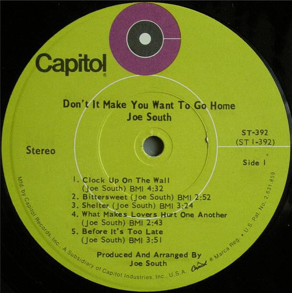 Joe South : Don't It Make You Want To Go Home (LP, Album, Scr)