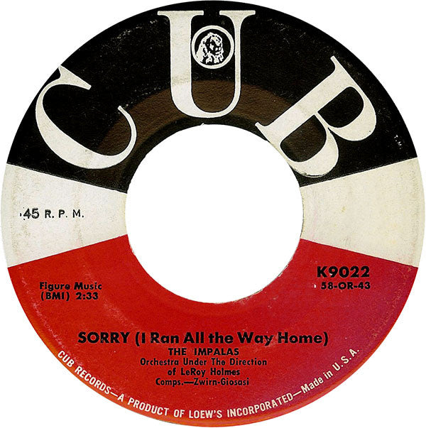 The Impalas : Sorry (I Ran All The Way Home) / Fool, Fool, Fool (7", Single)