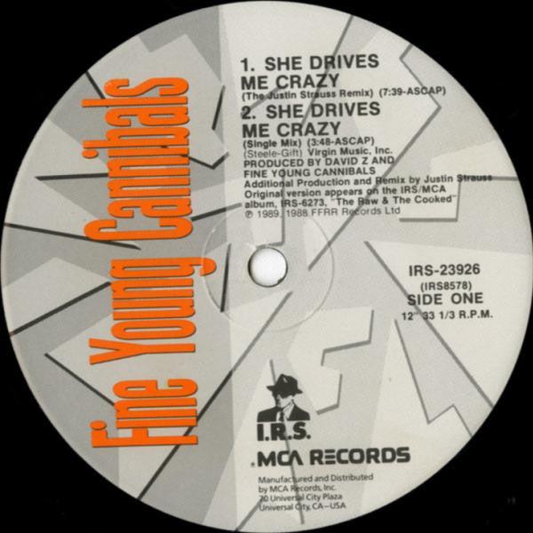 Fine Young Cannibals : She Drives Me Crazy (VG+) – Square Cat Vinyl